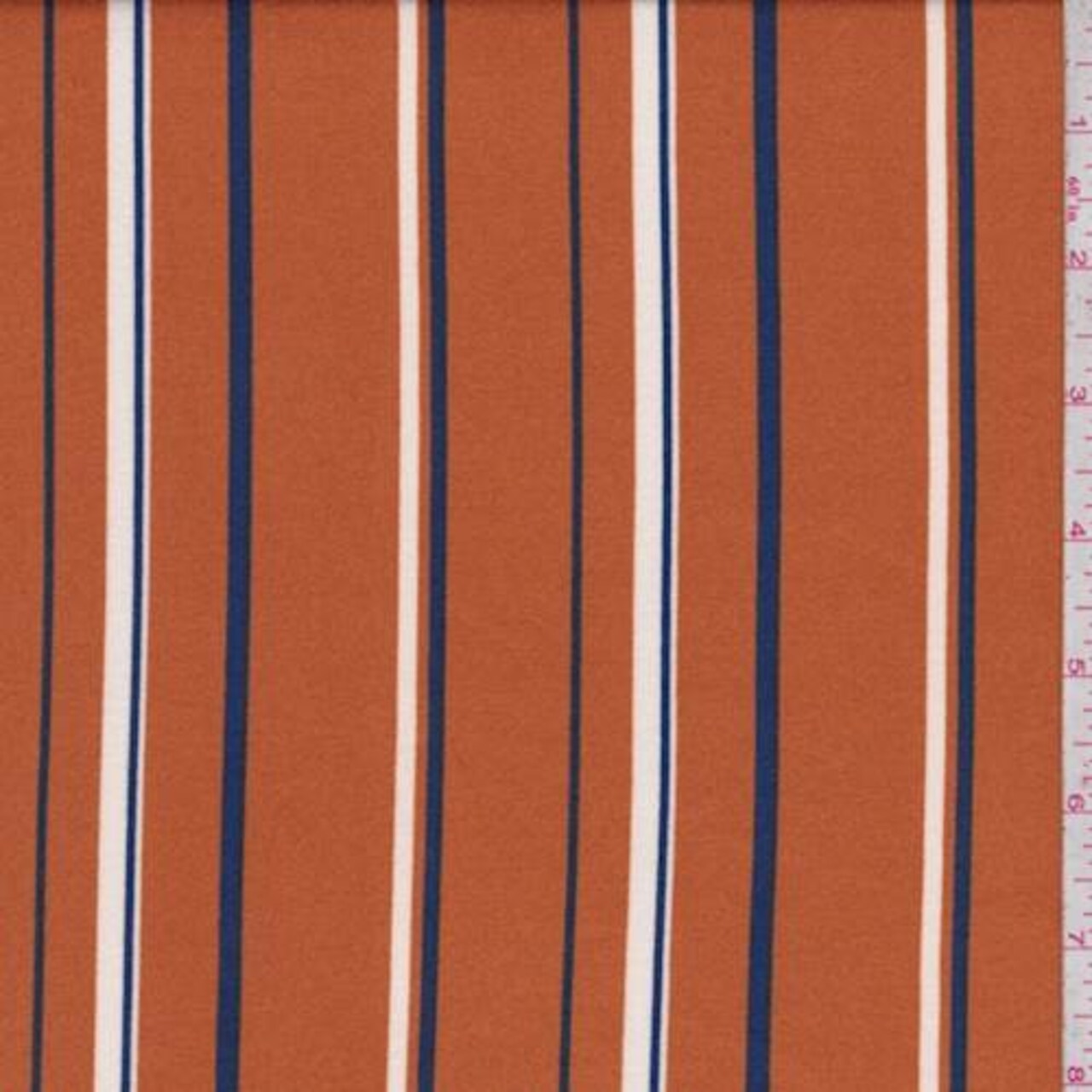 Harvest/Royal/White Stripe Double Brushed Jersey Knit Fabric By the Yard